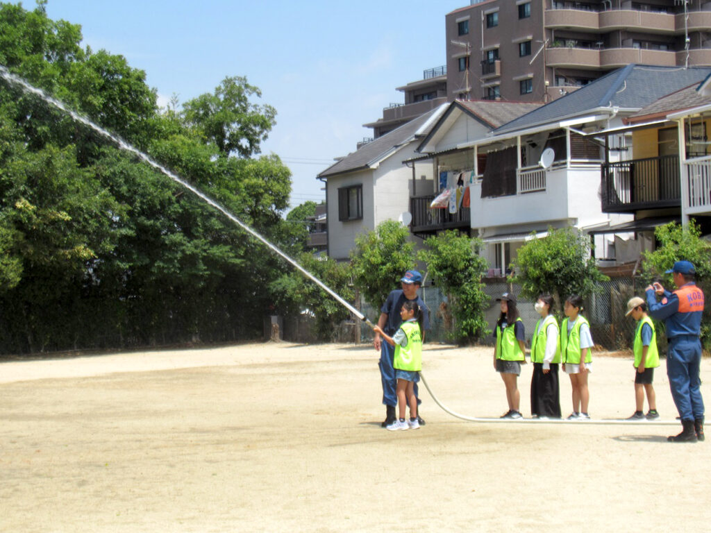 長坂ジュニアチーム、ブロック防災訓練（2026-7-26）